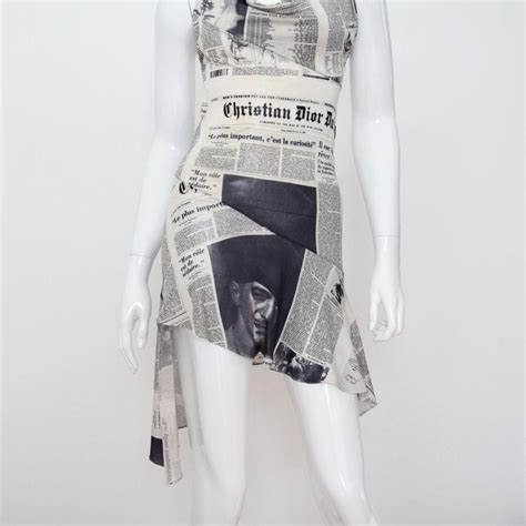 carrie christian dior newspaper dress|newsprint dress.